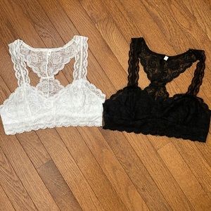 2 Racerback Lace Bralettes